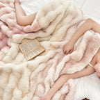 SOGA 200cm Light Pink Fur Fuzzy Super Soft and Cozy Fluffy Throw Blanket