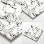 SOGA Peel & Stick Floor and Wall Tiles 30 x 30cm 10 Pack Black White Faux Marble