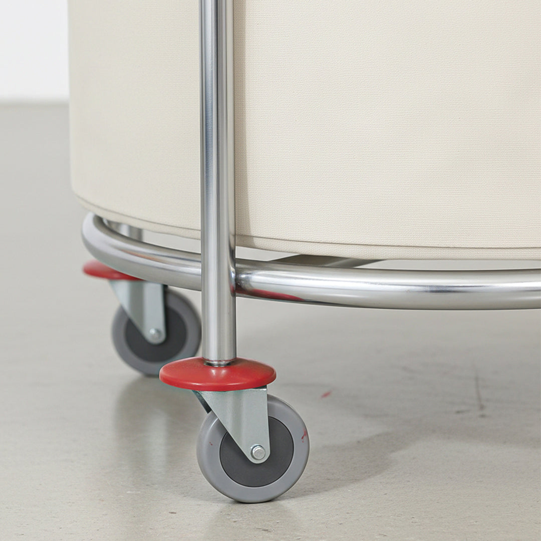 Stainless Round Linen Cart White