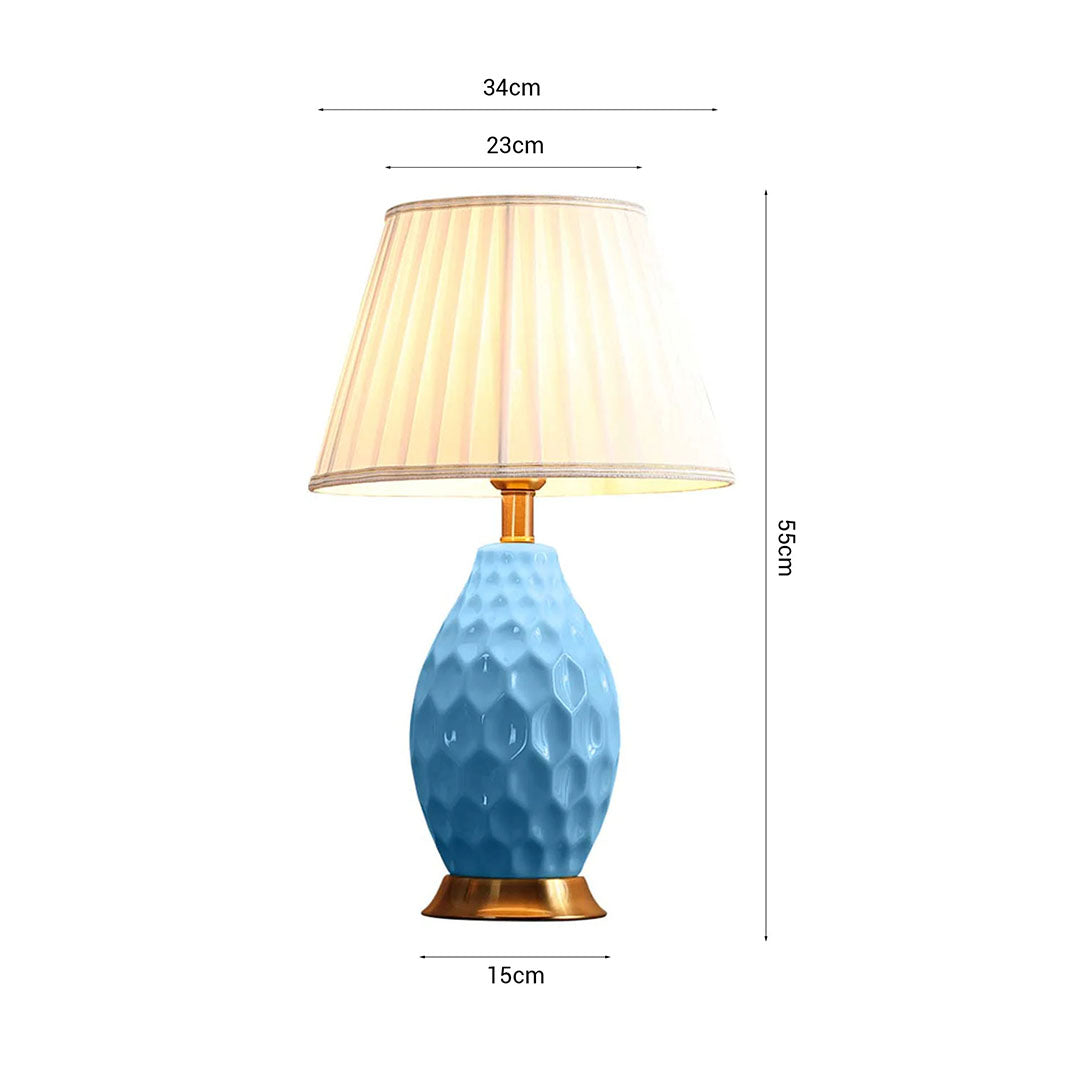 Textured Ceramic Table Lamp Blue