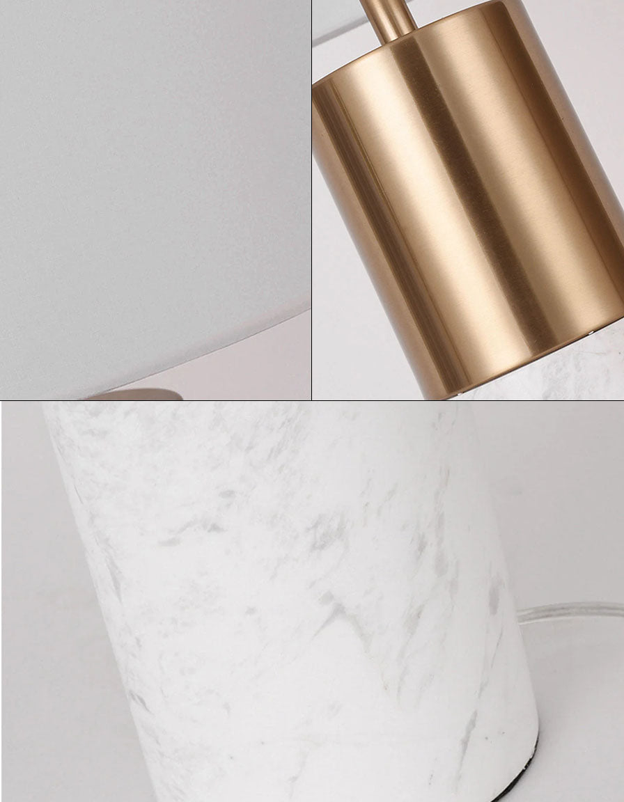 60cm White Marble Table Lamp