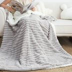 SOGA 150x200cm Throw Blanket Smoke Gray Premium Milk Velvet