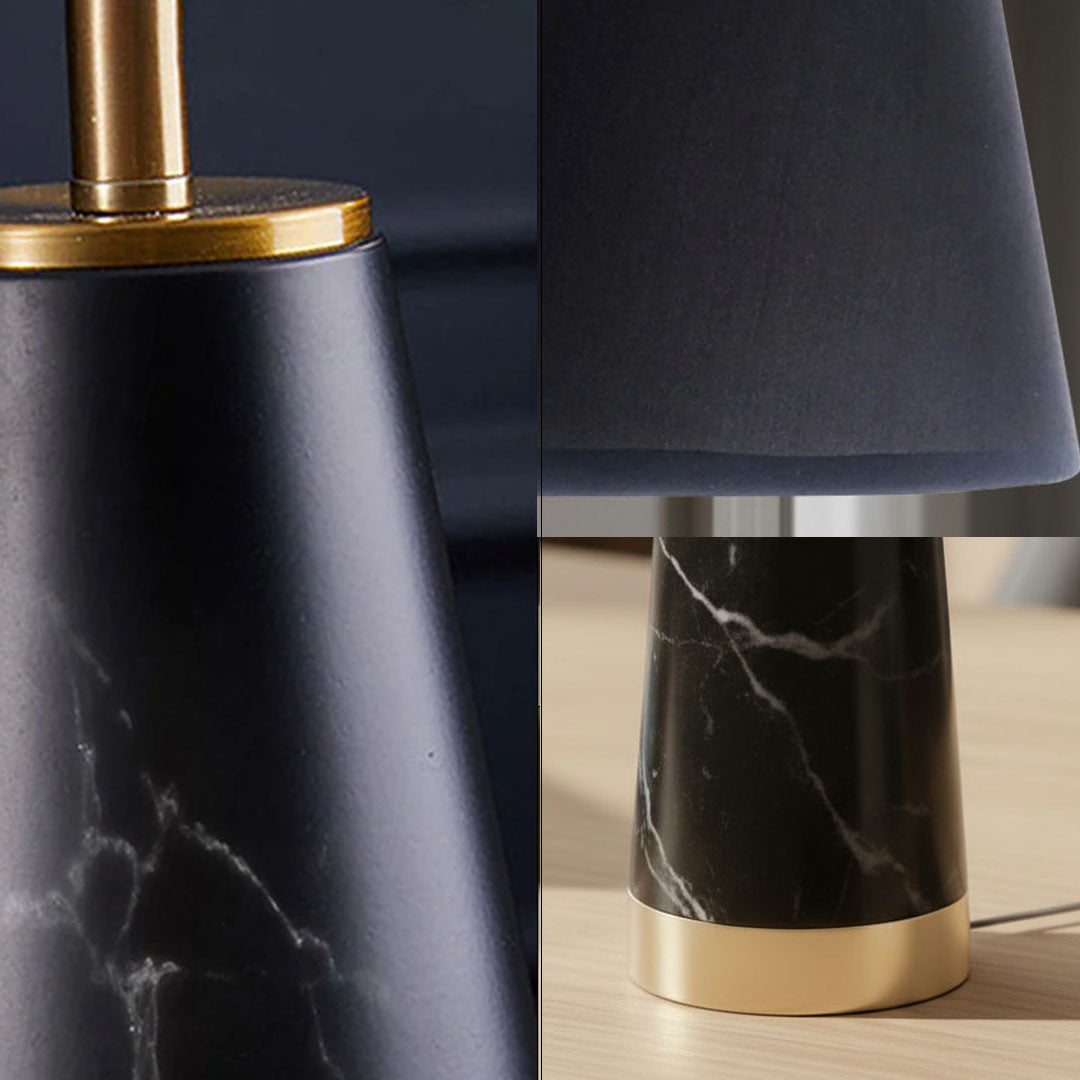 68cm Black Marble Table Lamp