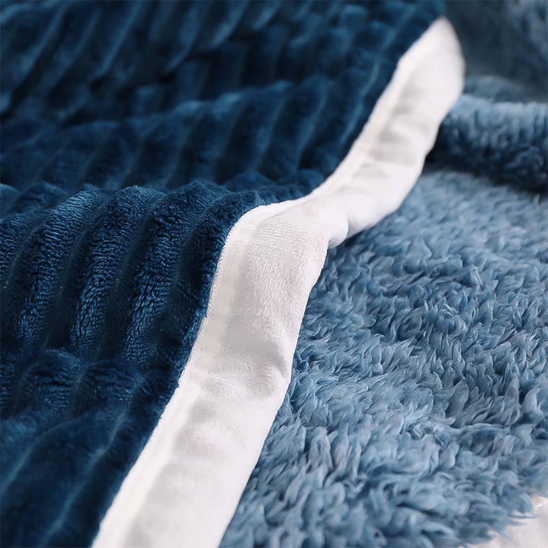 SOGA Throw Blanket Dark Blue