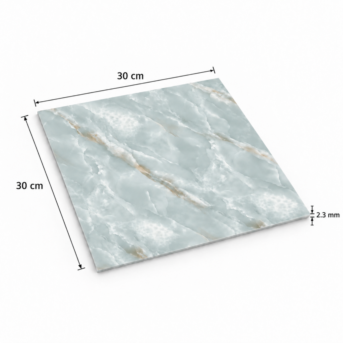SOGA Peel & Stick Floor and Wall Tiles 30 x 30cm 10 Pack Jade Faux Marble
