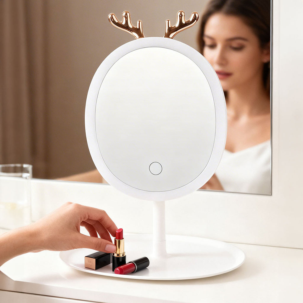 White Antler LED Light Makeup Mirror