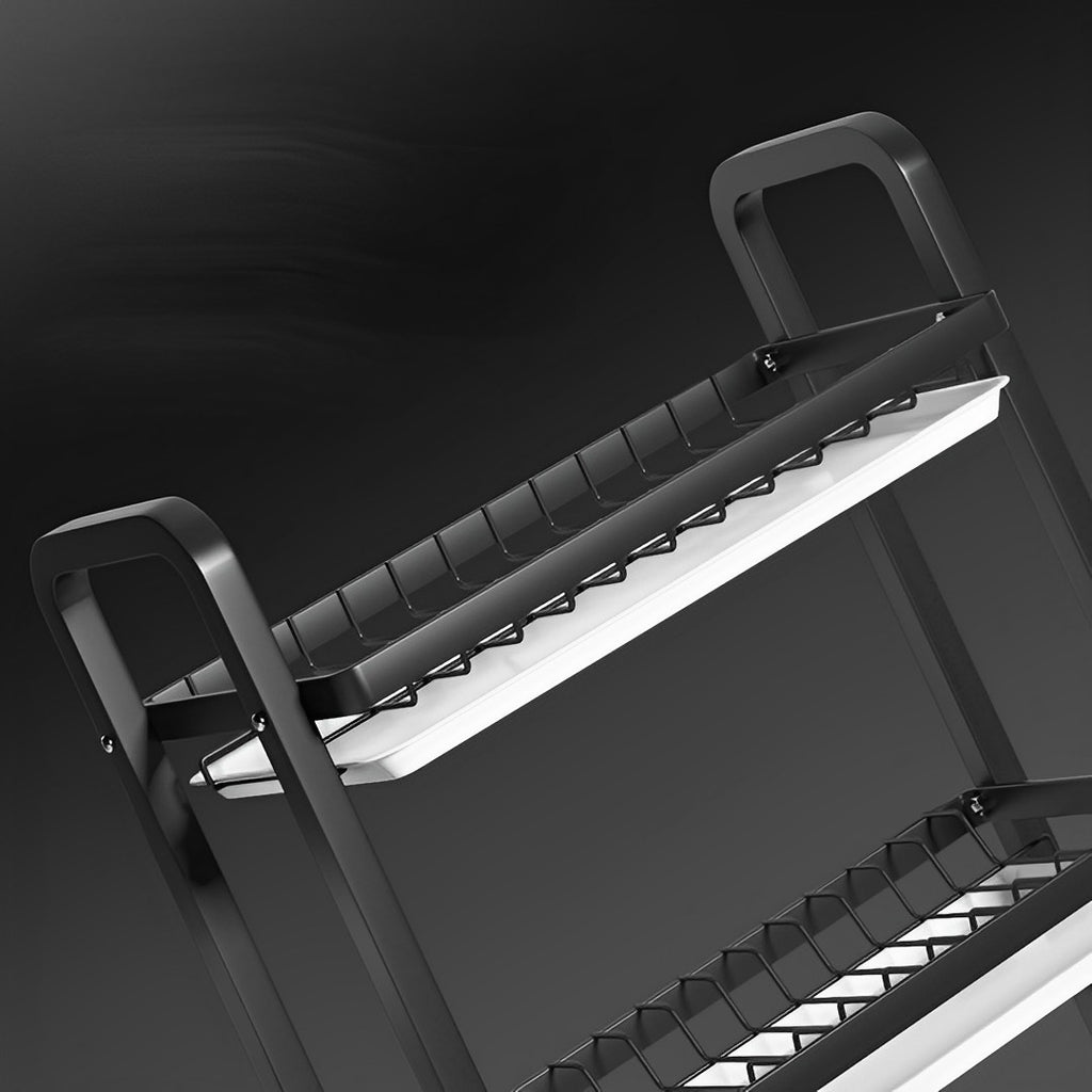 3 Tier Steel Black Kitchen Drying Rack Dish 62cm