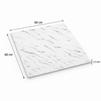SOGA Peel & Stick Floor and Wall Tiles 60 x 60cm 10 Pack White Faux Marble