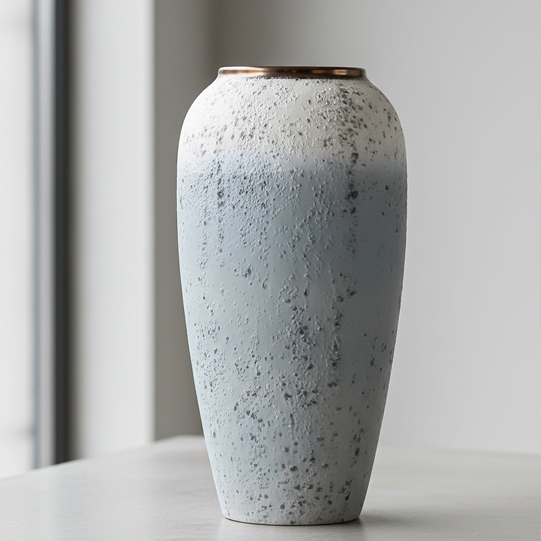 SOGA 35x17cm White and Grey Large Ceramic Flower Vase Elegant Living Room Home Decor