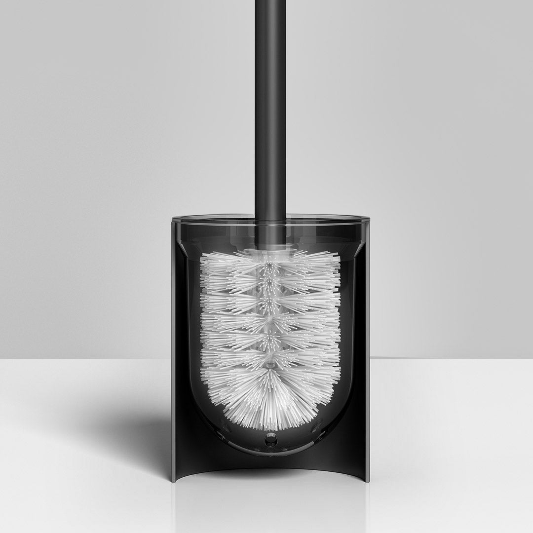 SOGA 27cm Wall-Mounted Toilet Brush – Black with Drain Holes