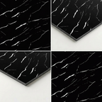 SOGA Peel & Stick Floor and Wall Tiles 30 x 60cm 10 Pack Black Faux Marble