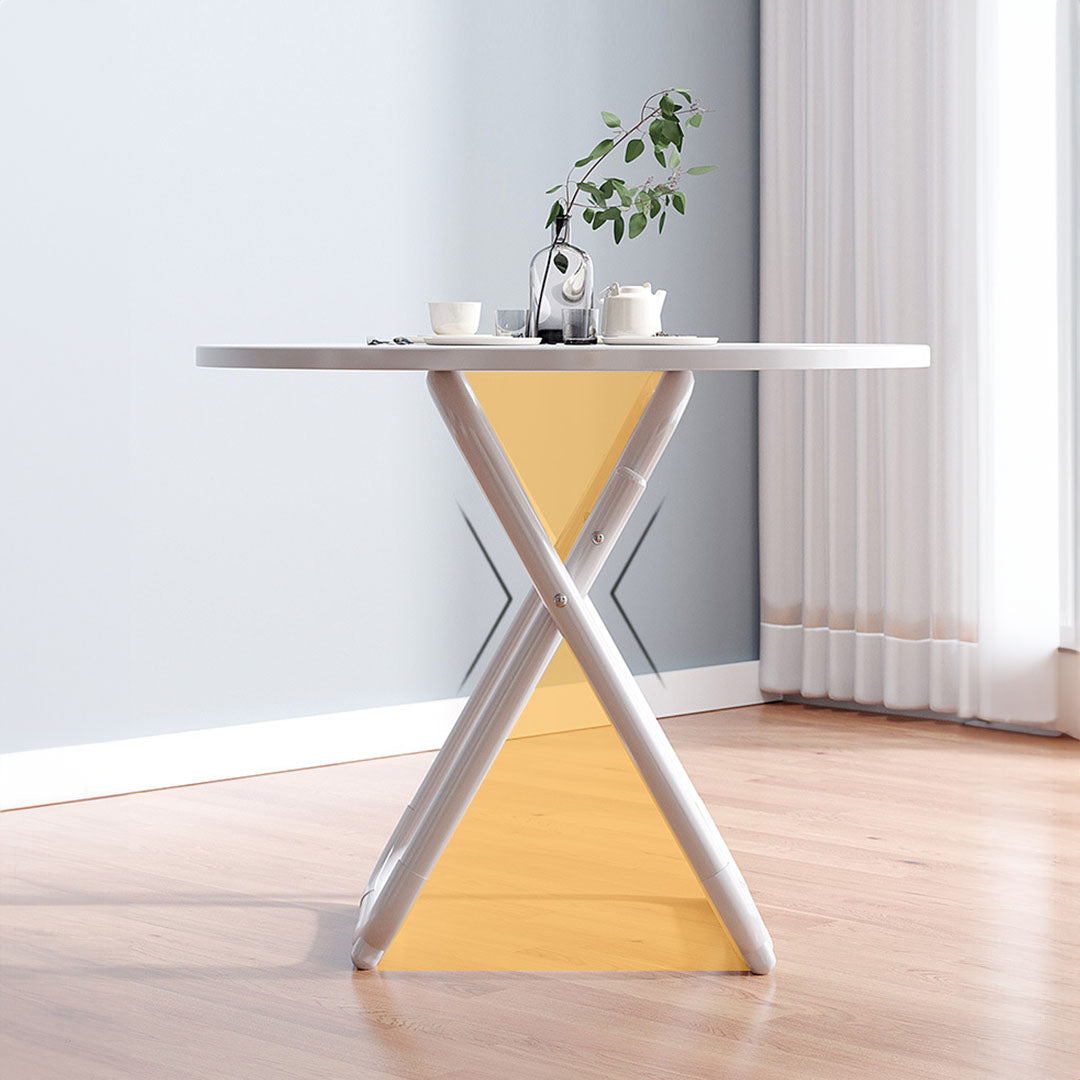 80cm White Modern Minimalist Table with Sleek Surface