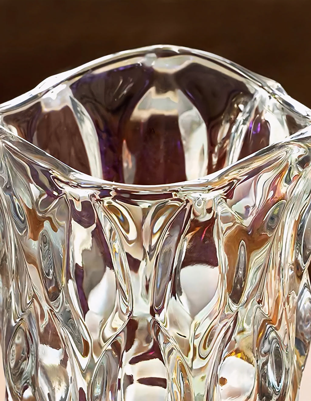 29.8cm Golden Amber Glass Crystal Vase