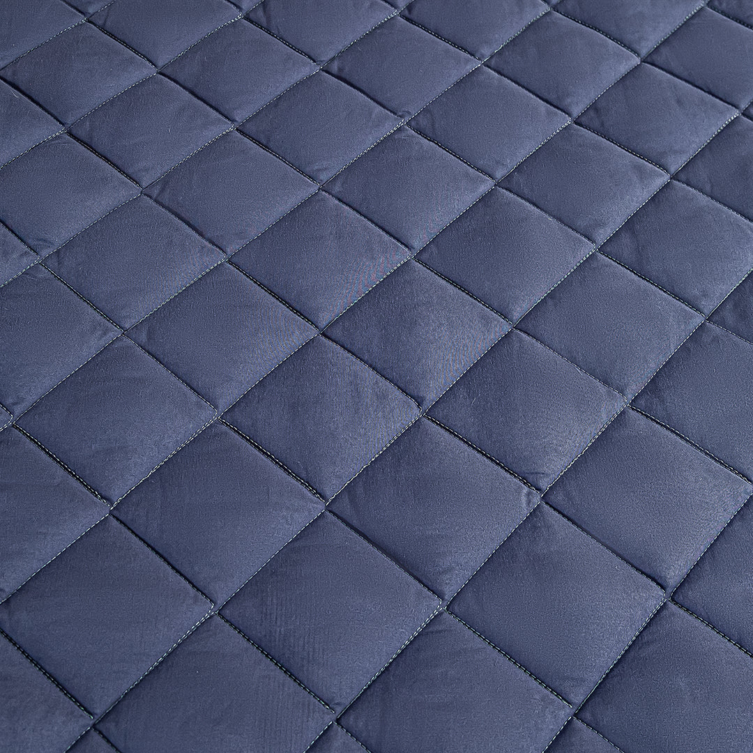183cm Blue Wide Cross-Hatch Mattress Cover