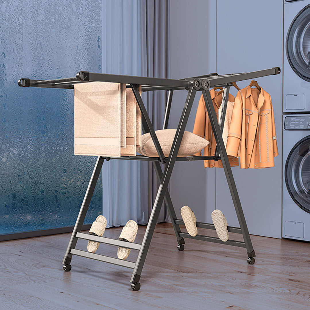 Large 4-Tier Clothes Airer, Clothes Drying Rack, Collapsible