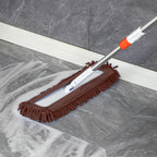 60x12 Coffee Microfiber Flat Mop Floor Cleaning Pads Rotating Dust Remover