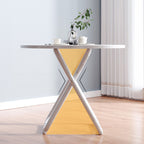 80cm White Modern Minimalist Table with Sleek Surface