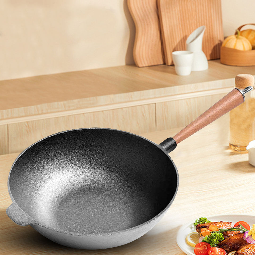 31cm Cast Iron Wok FryPan