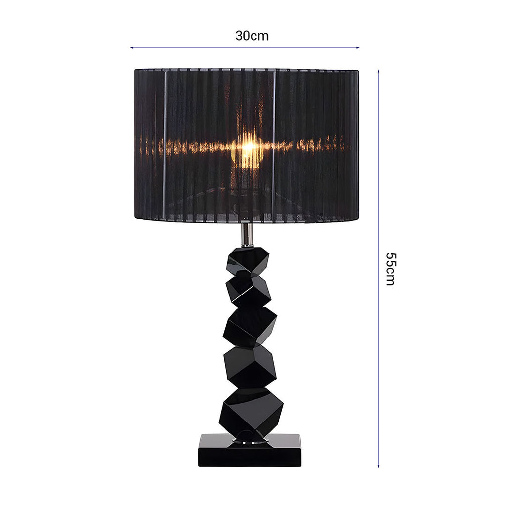 55cm Black Table Lamp with Dark Shade LED