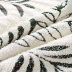 SOGA Three-seater White Sofa Cover Leaf Print 180x340cm Polyester