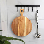 SOGA 42cm Round Acacia Serving & Cutting Board