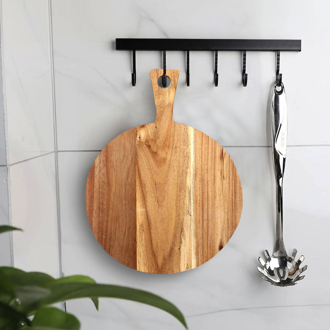 SOGA 42cm Round Acacia Serving & Cutting Board