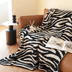 130x170cm Throw Blanket Black and White Soft Zebra Print