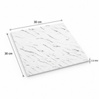 SOGA Peel & Stick Floor and Wall Tiles 30 x 30cm 10 Pack White Faux Marble