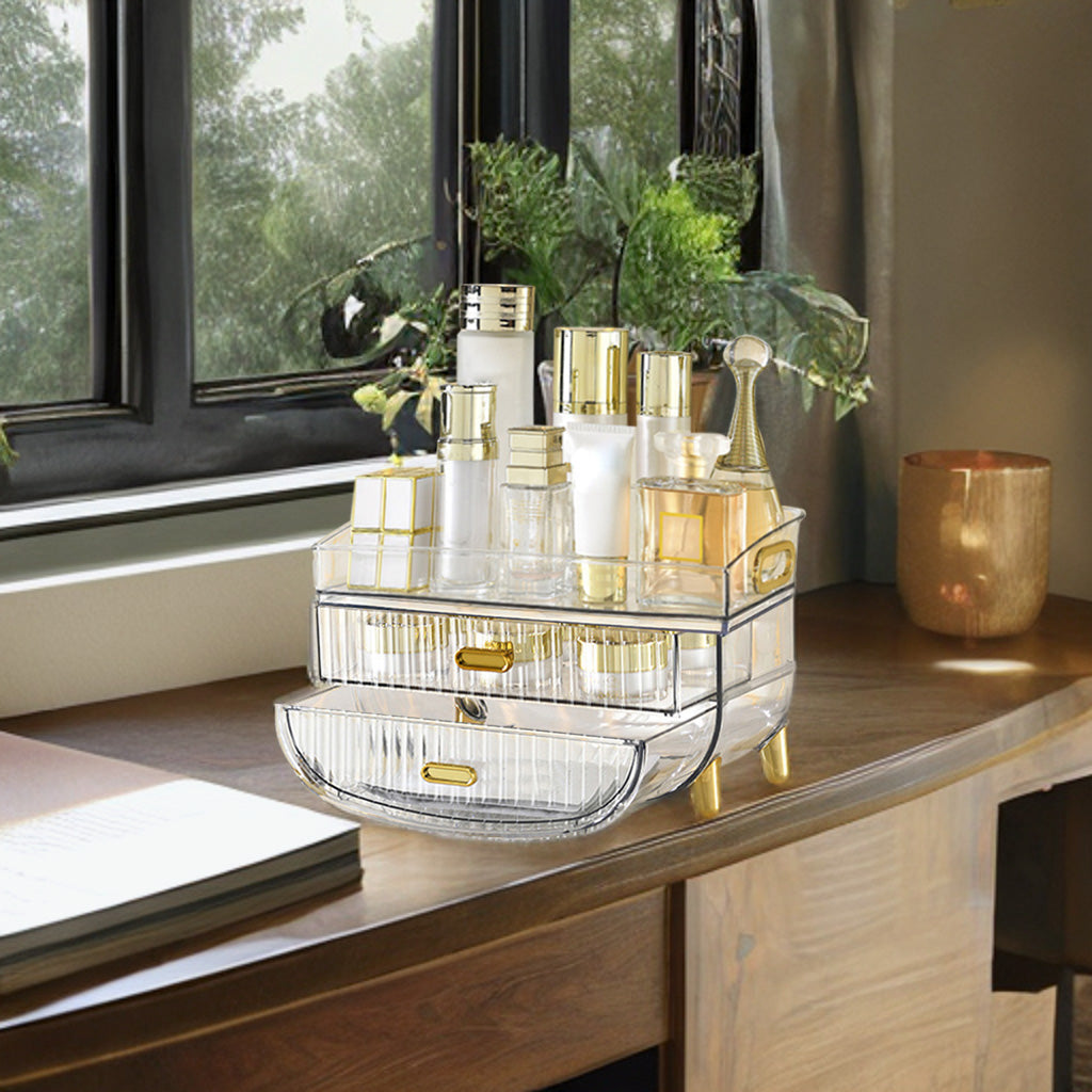 3 Tier Transparent Multifunctional Countertop Cosmetic Storage Organiser