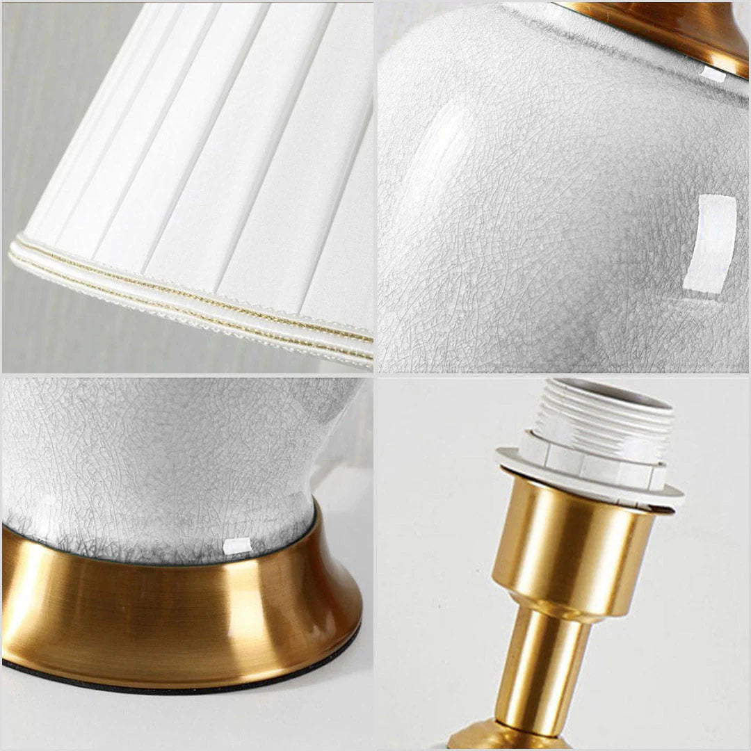 Ceramic Oval Table Lamp White