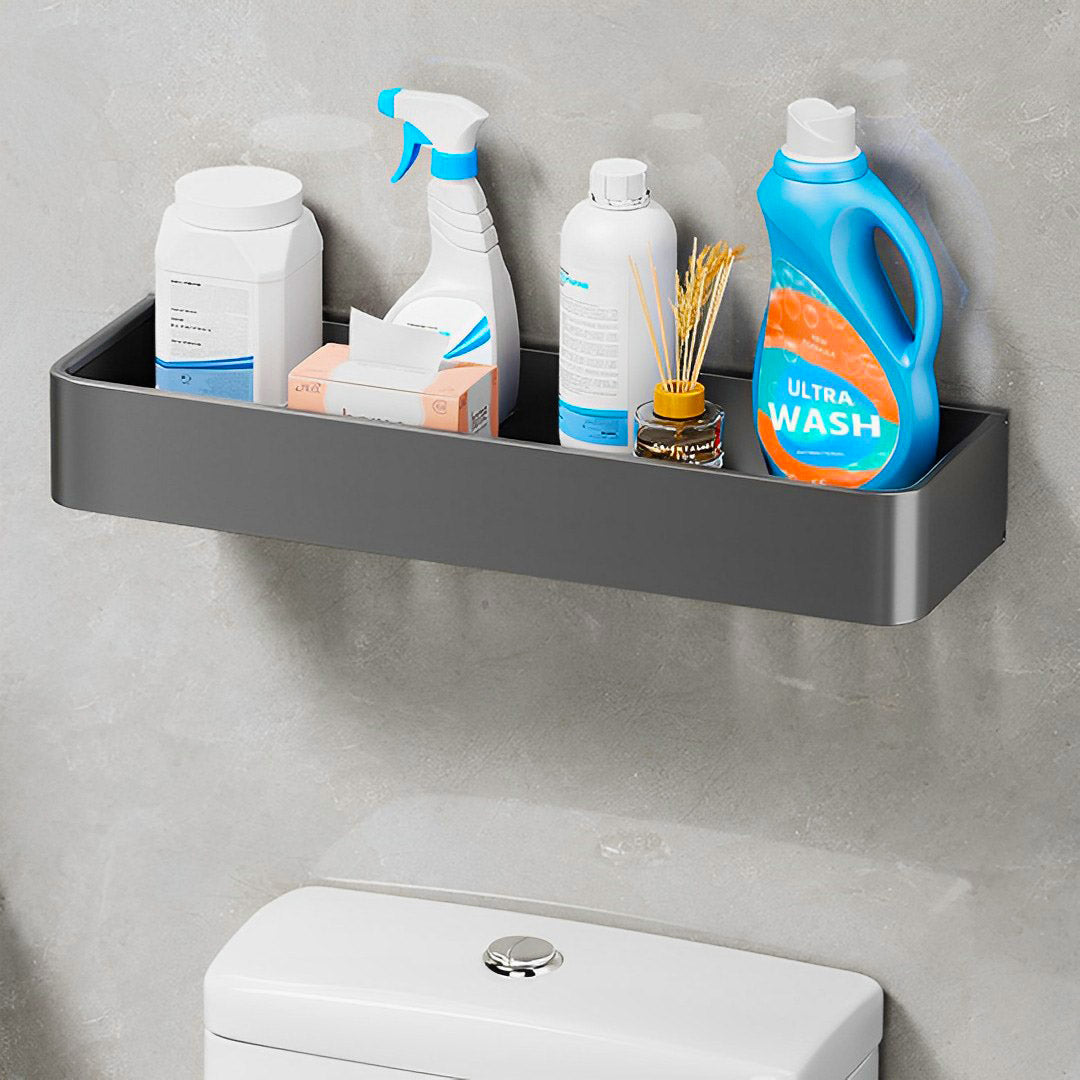 30cm Black Wall-Mounted Rectangular Kitchen Spice Storage Rack