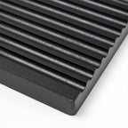SOGA 32cm Black Ribbed - Premium Beech Wood Decorative Tray