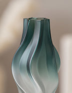 SOGA 27cm Glass Vase Blue with Beautiful glass Bubble Texture Art Vases