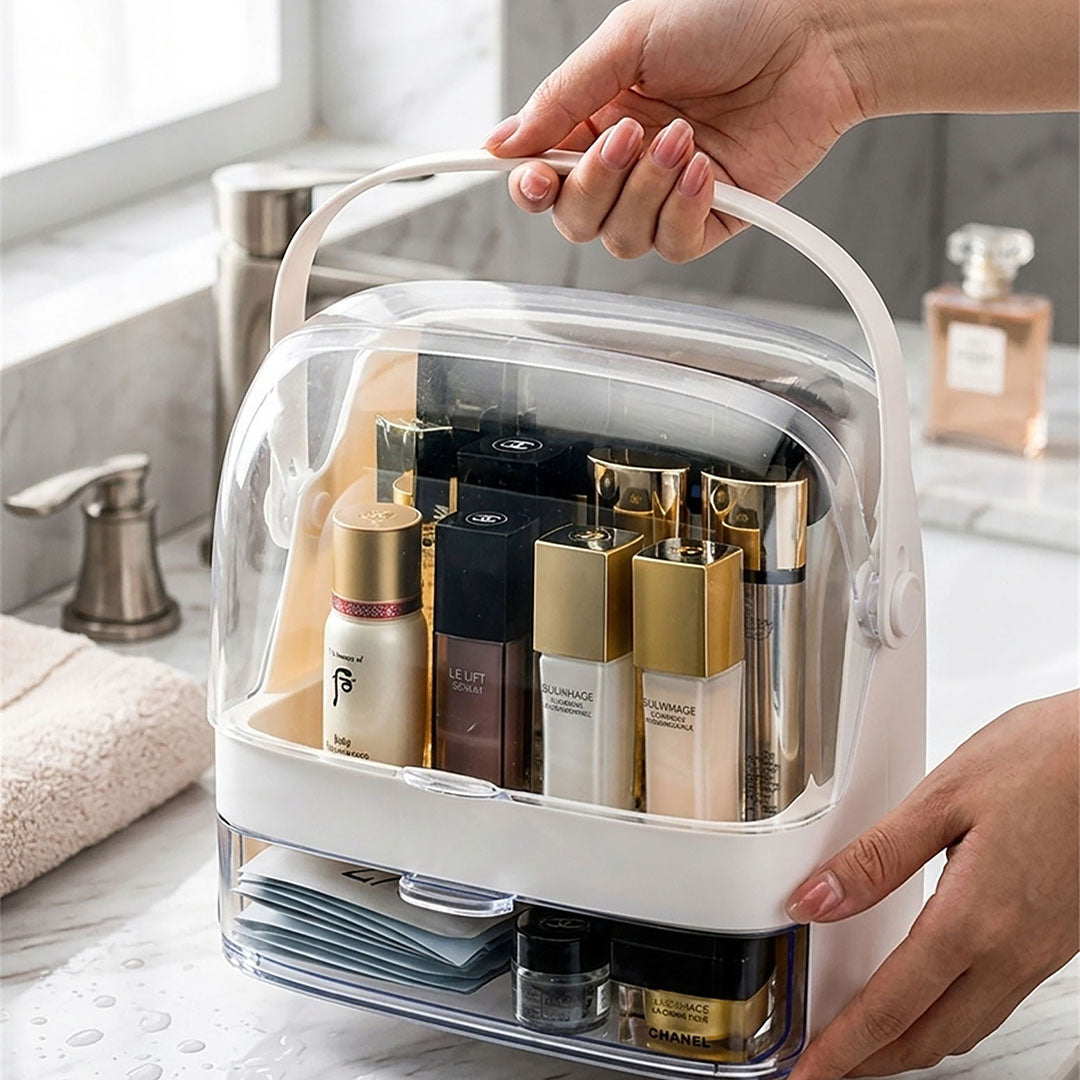 2 Tier White Countertop Makeup Storage Organiser