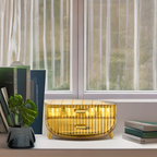 2 Tier Golden Yellow Multifunctional Countertop Cosmetic Storage Organiser