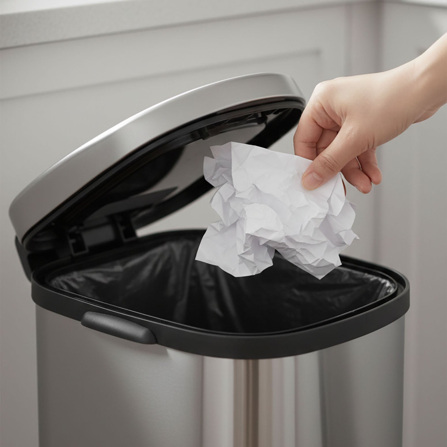 Foot Pedal Stainless Steel Trash Bin 10L