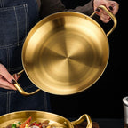 26cm Dry Pot Gold Plated 202 Material Stainless Steel and Kitchen Essential