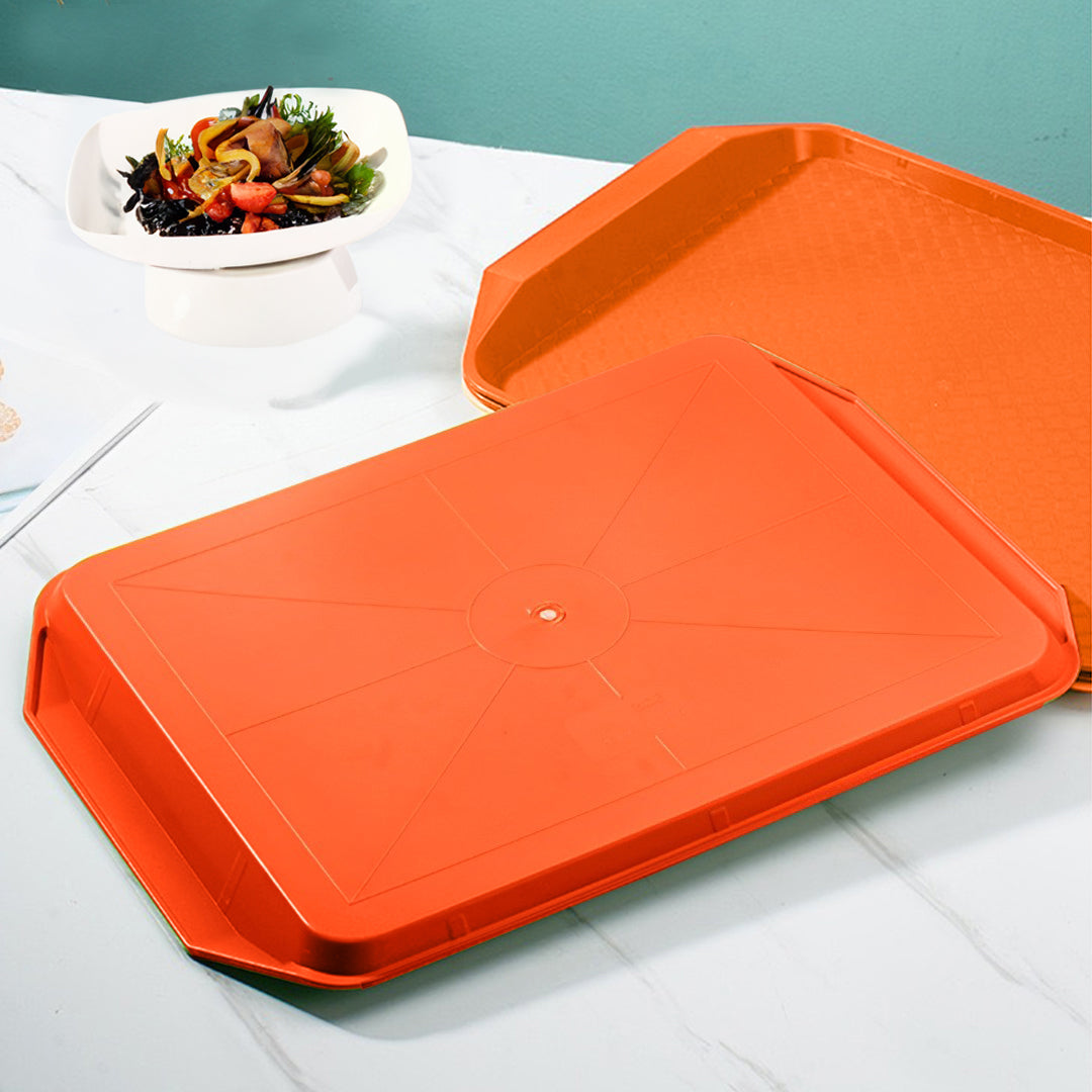 Rectangular Serving Tray Set of 5 Orange