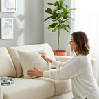 SOGA Boucle Textured Cushion 50cm Cream White Soft Cozy Decorative Throw Pillow