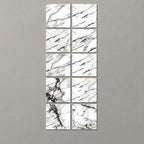 SOGA Peel & Stick Floor and Wall Tiles 60 x 60cm 10 Pack Black White Faux Marble