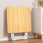 80cm Wood Color Board Square Table with White Legs