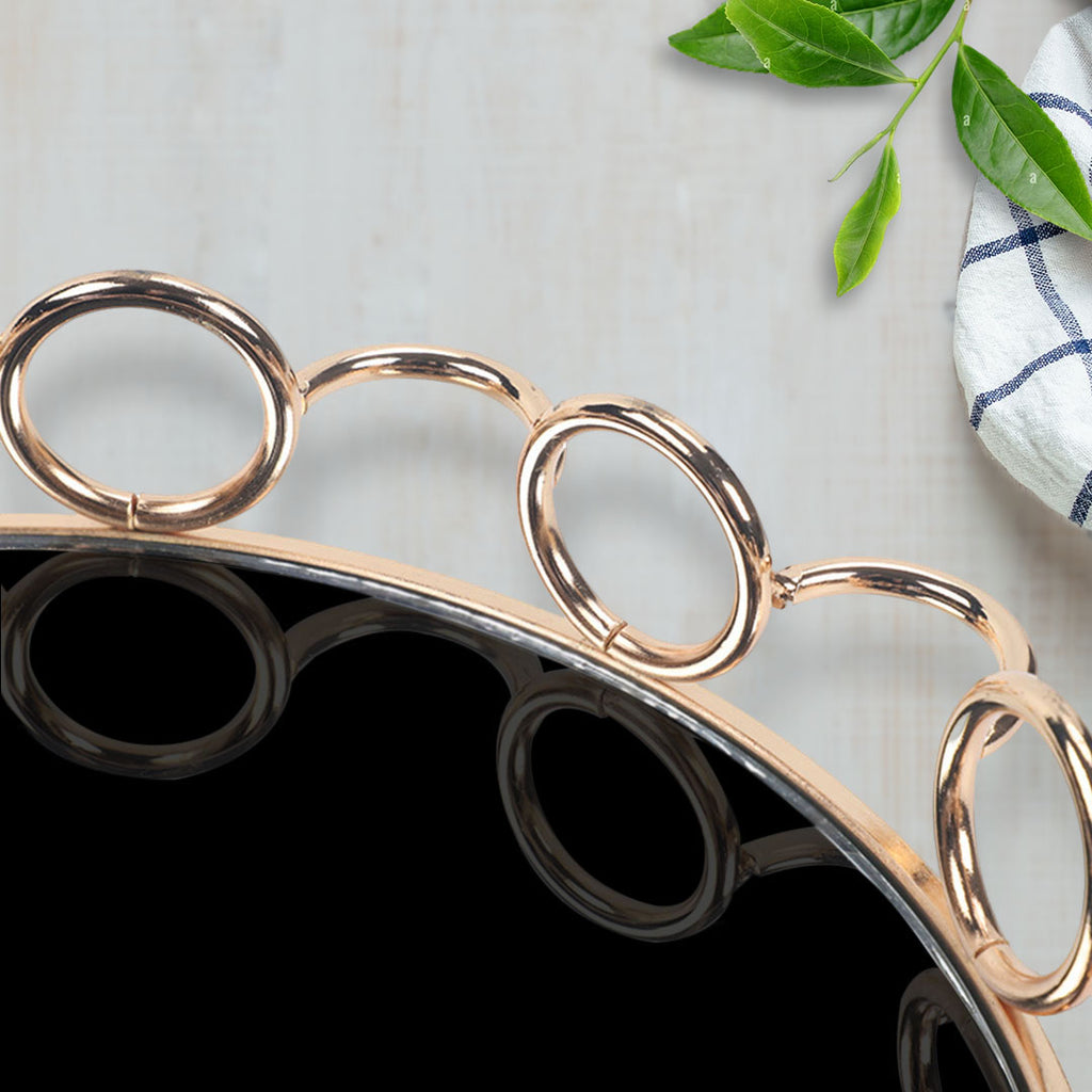 38cm Round Vanity Tray Organiser with Handles
