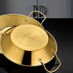 SOGA 25cm Dry Pot And crafted with 201 Material in Gold for Kitchen Essentia
