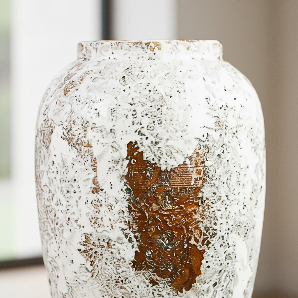 SOGA 30x19cm Gradient White Medium Ceramic Flower Vase Elegant Living Room Home Decor