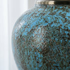 21x22cm Light Blue Small Ceramic Flower Vase Elegant Living Room Home Decor