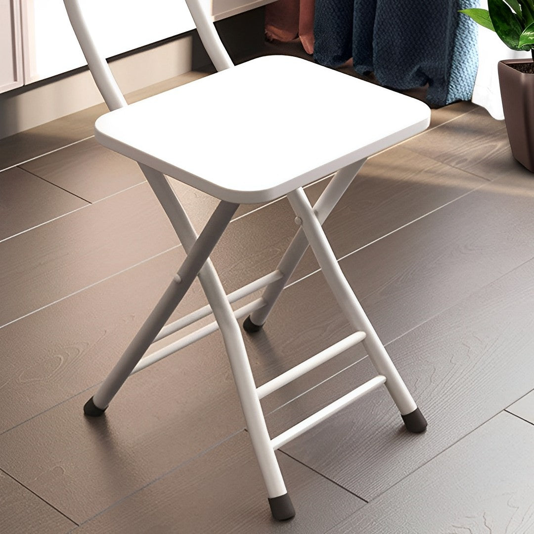SOGA White Foldable Chair Space Saving Seat Set of 2