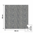 SOGA Peel & Stick Floor and Wall Tiles 60 x 60cm 10 Pack Grey Faux Marble