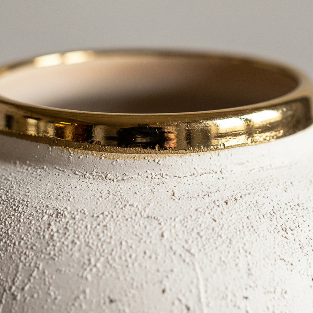 SOGA 21x22cm Plain White Small Ceramic Flower Vase Elegant Living Room Home Decor