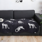SOGA Two-Seater Black Leopard Print 90x160cm Throw Blanket Sofa Cover