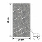 SOGA Peel & Stick Floor and Wall Tiles 30 x 60cm 10 Pack Grey Faux Marble